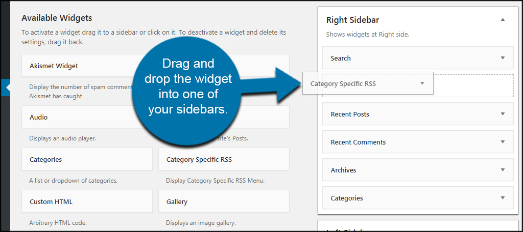 Add Widget To Sidebar