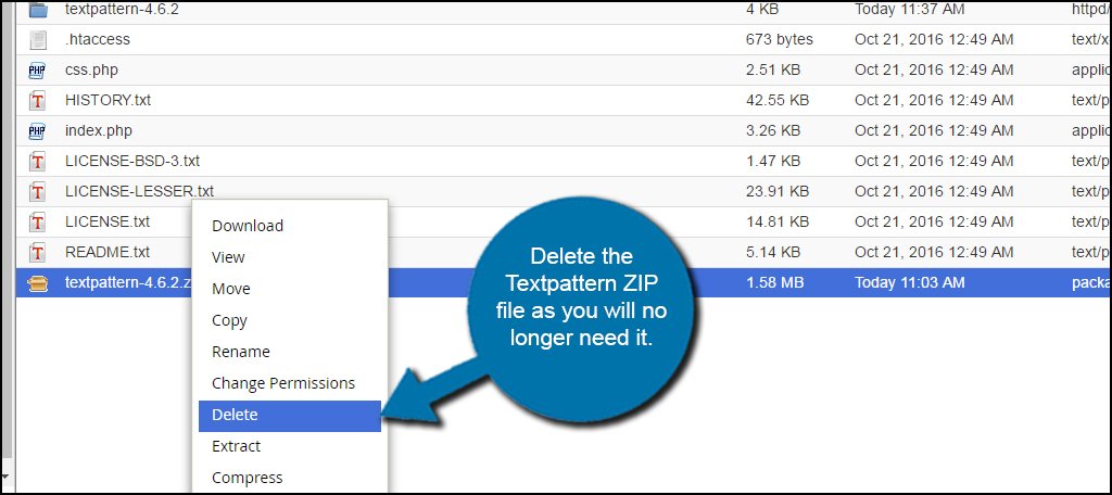 Delete Textpattern Zip