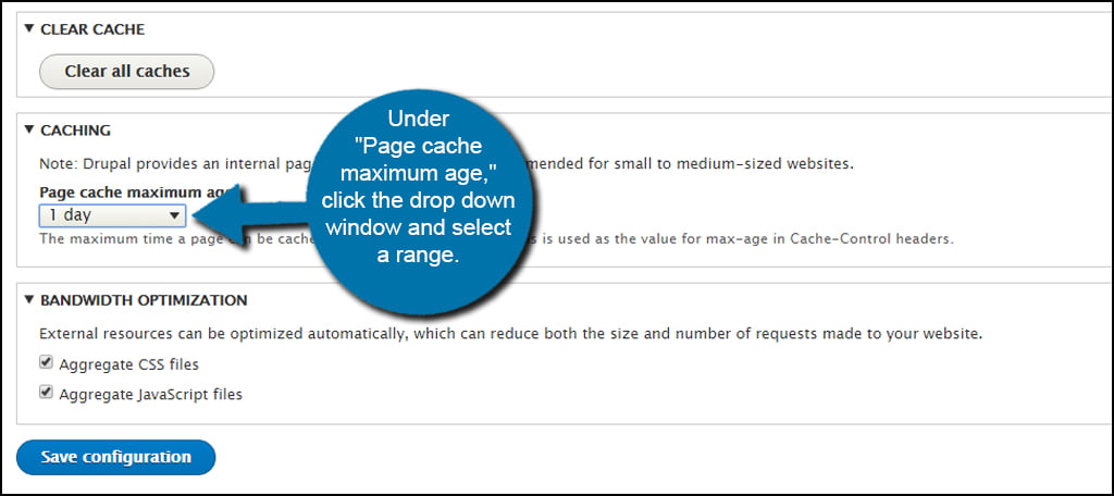 Drupal Cache Age Range