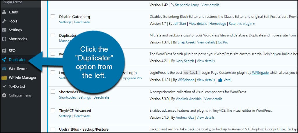 Duplicator For WordPress