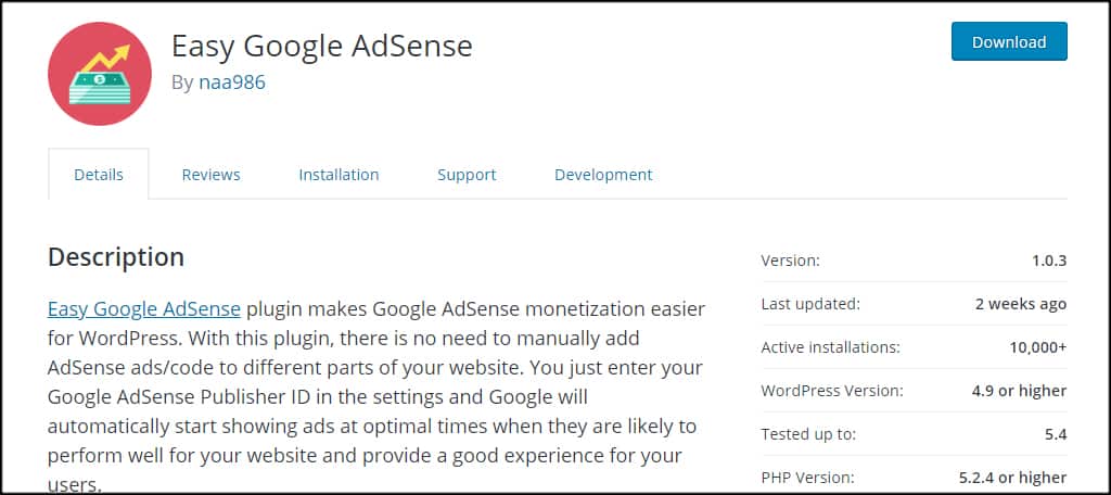 Easy Google AdSense