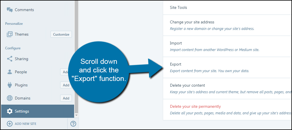 Export Function