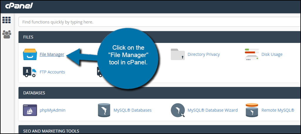 File Manager cPanel Tool