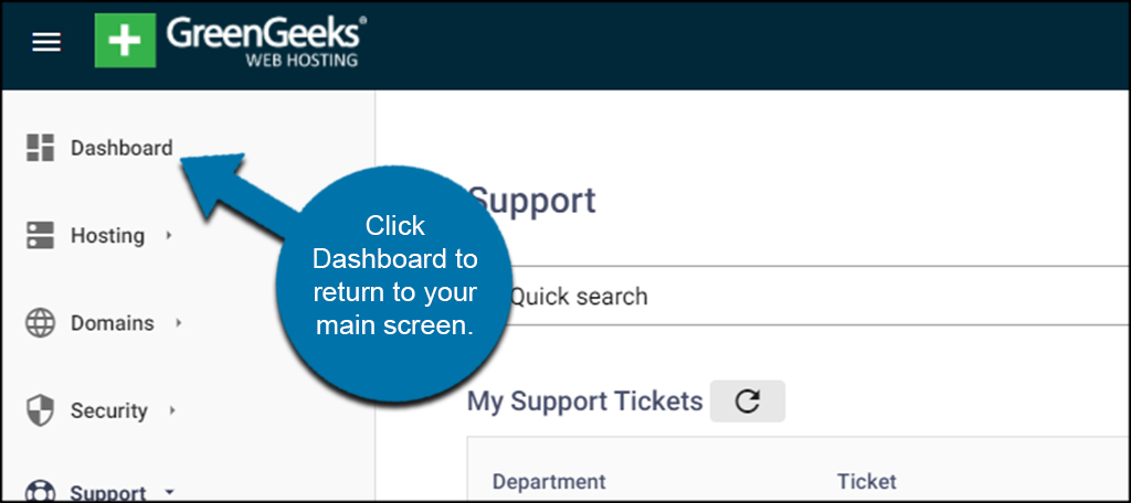 GreenGeeks Dashboard