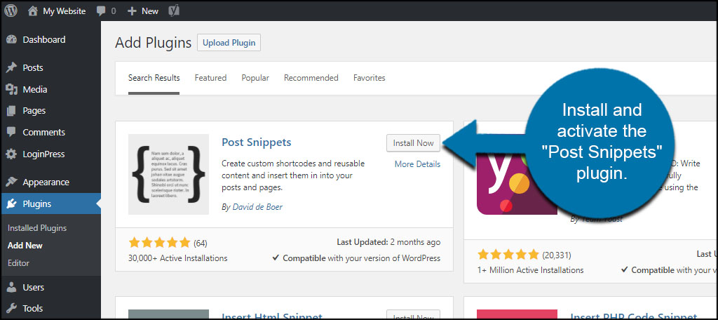 Install Post Snippets