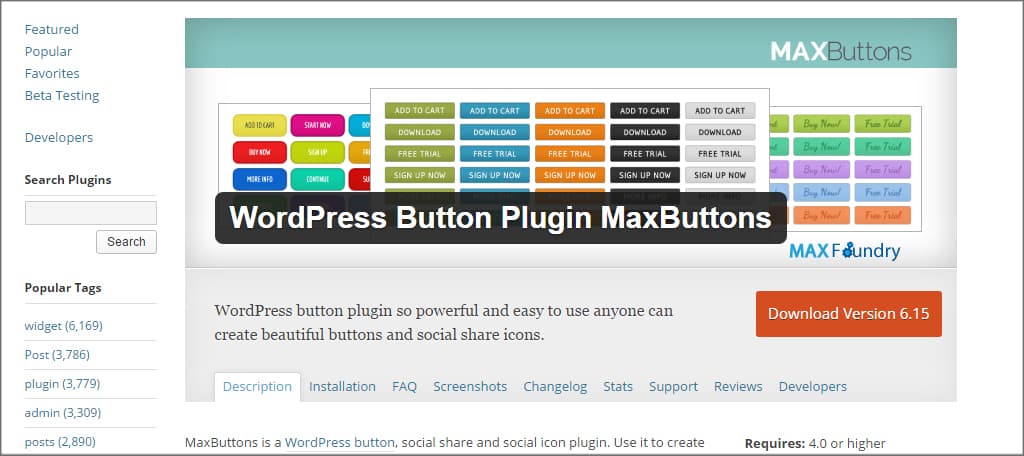 Max Buttons Plugin