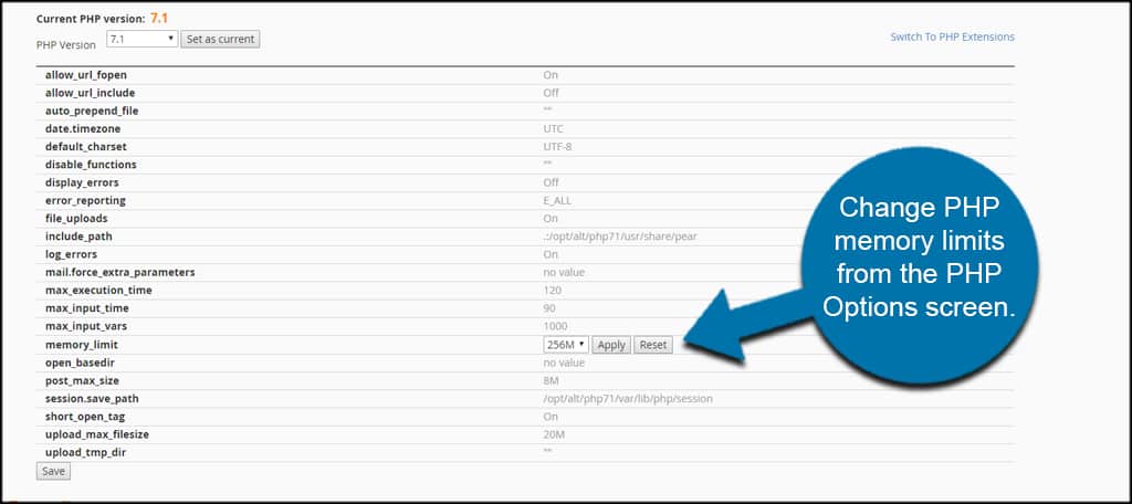 PHP Memory Limits