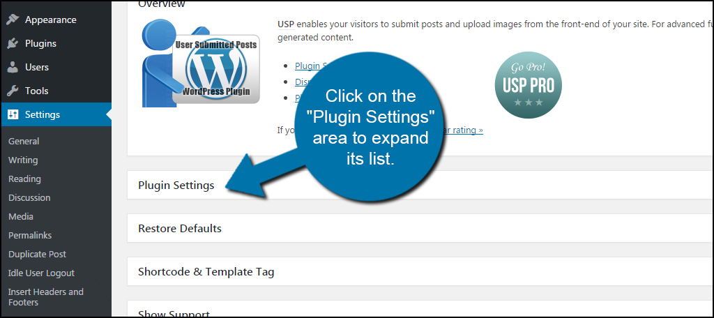 Plugin Settings