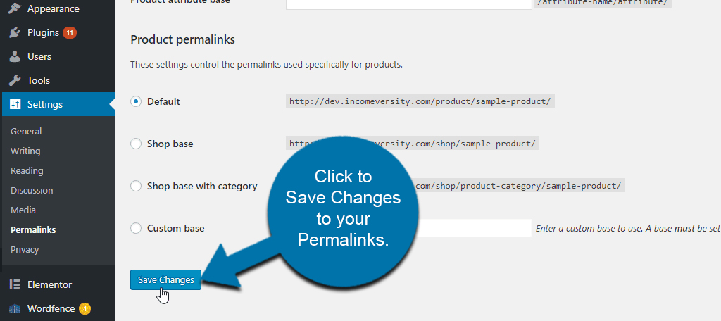 Save WordPress Permalinks