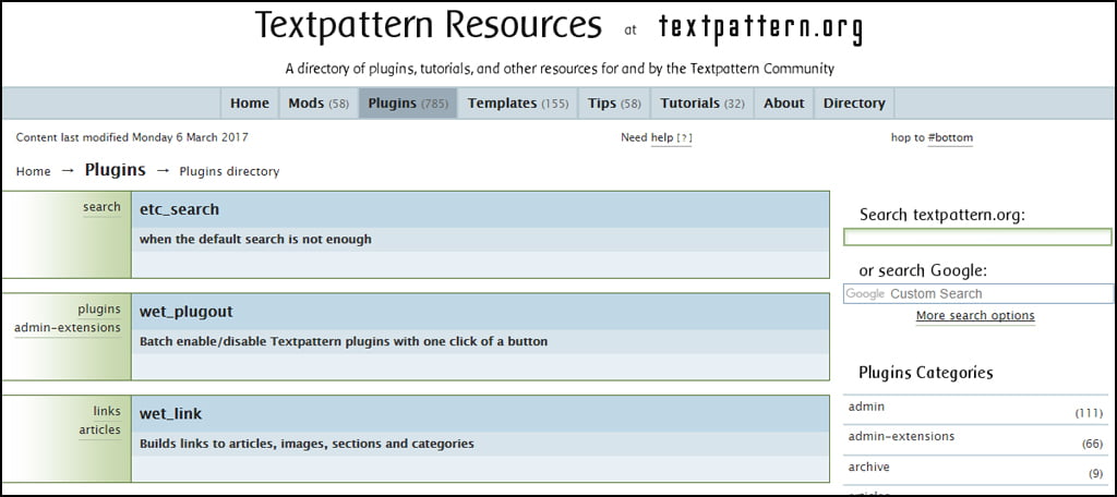 Textpattern Plugins