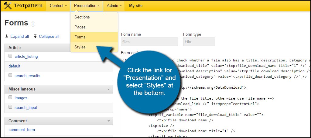 Textpattern Styles