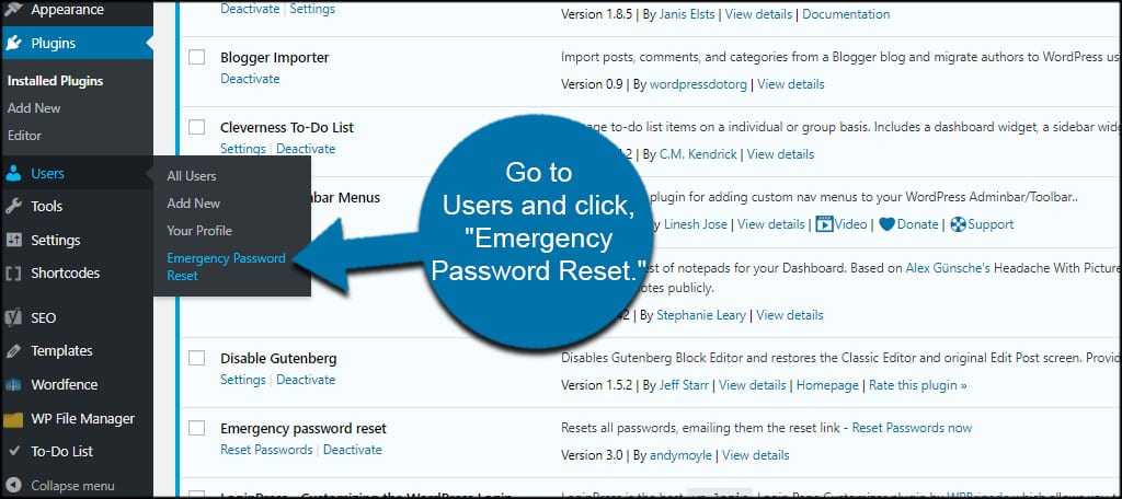 User Password Reset