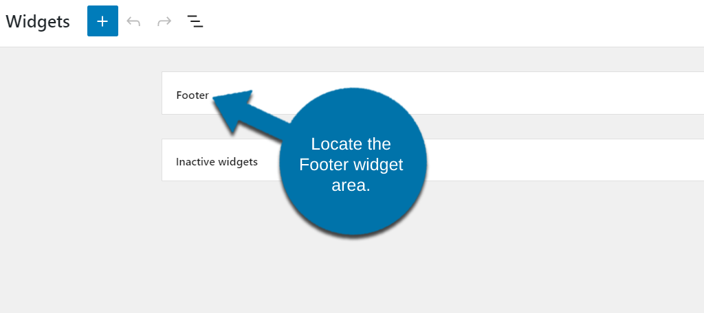 Footer widget area.