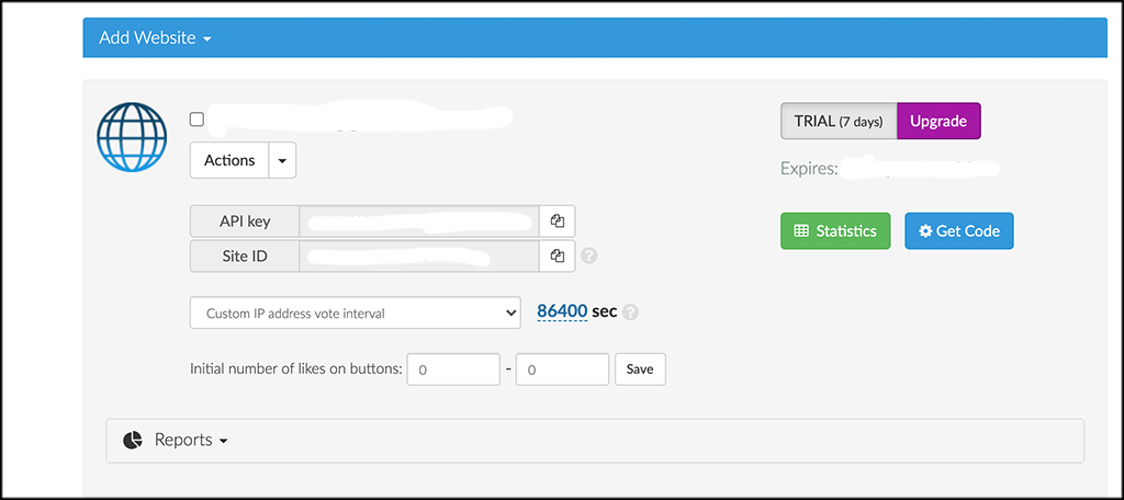 APi and Site ID keys