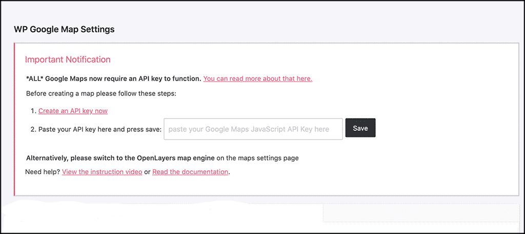 Google maps api notification