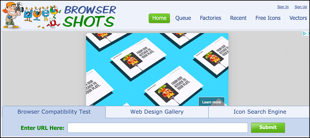 BrowserShots Website