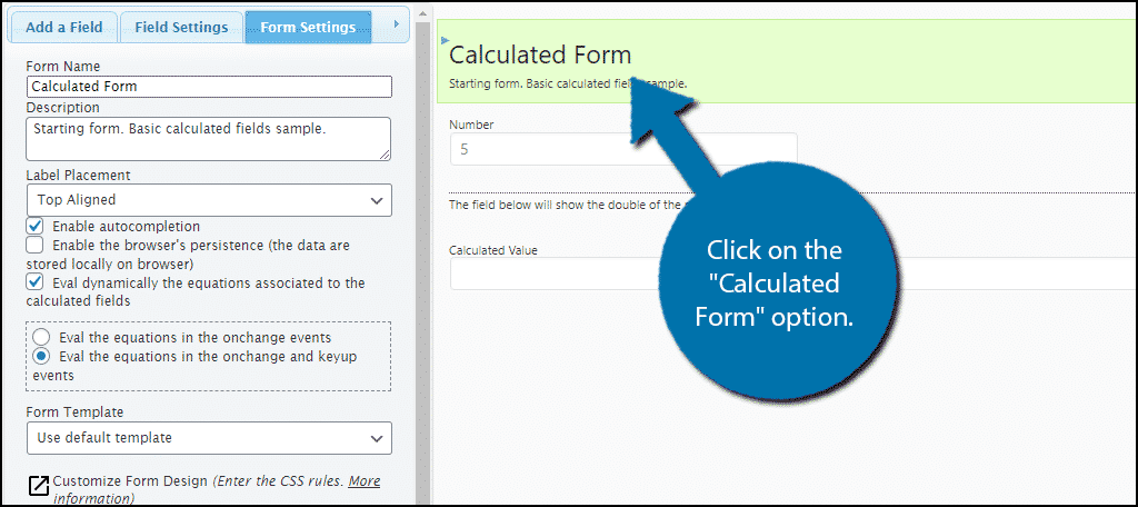 Calculated Form