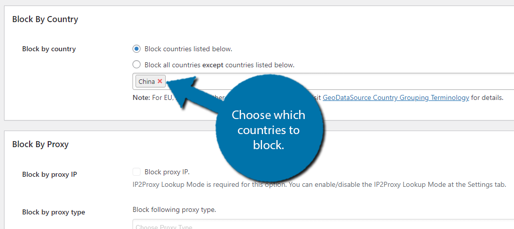 Block the IP Address of a country