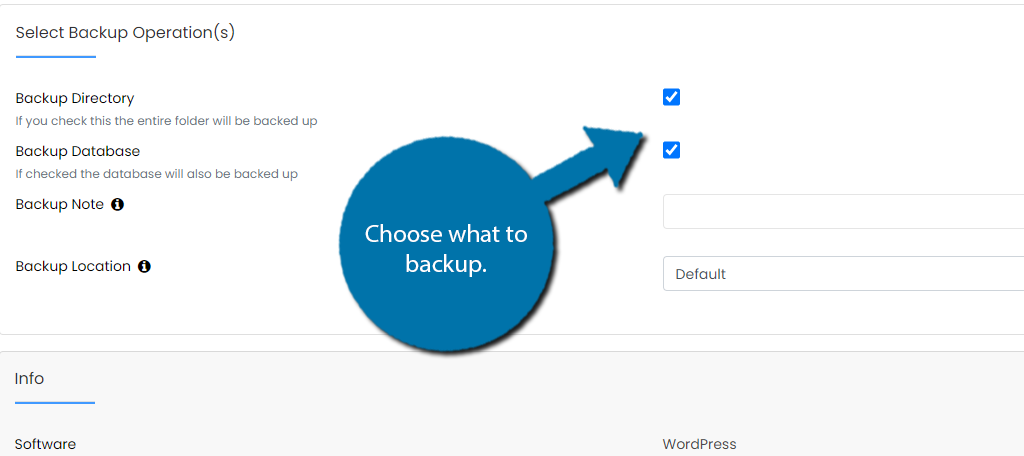 Choose Backup