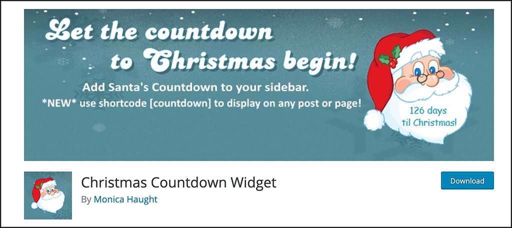 Christmas countdown widget