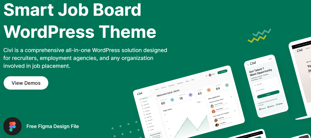 Civi is one of the best WordPress themes for building a job board