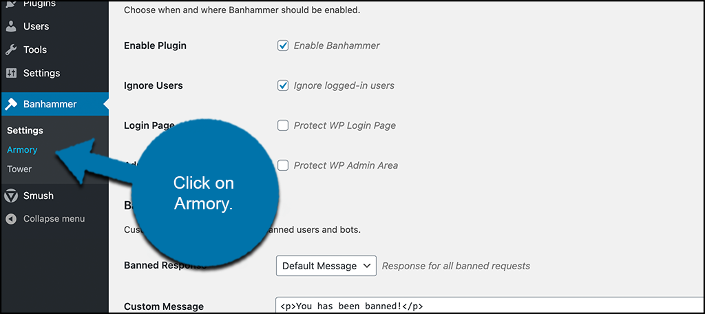 Click on Armory