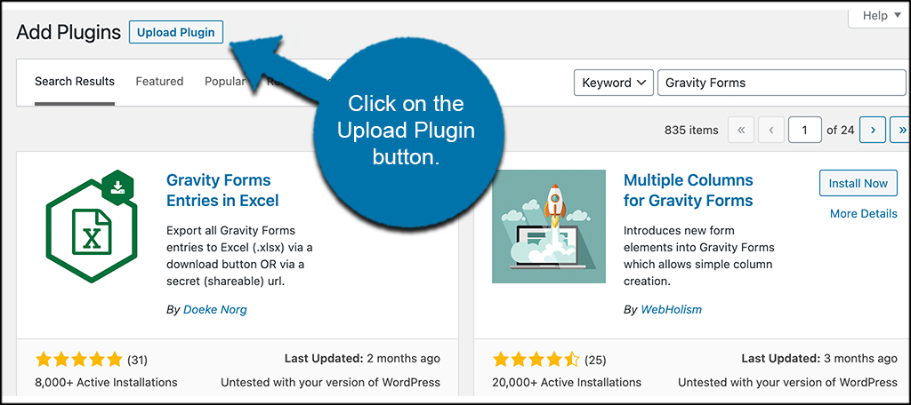 Click upload plugin button