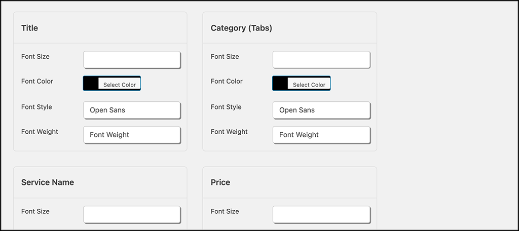 Configure font settings