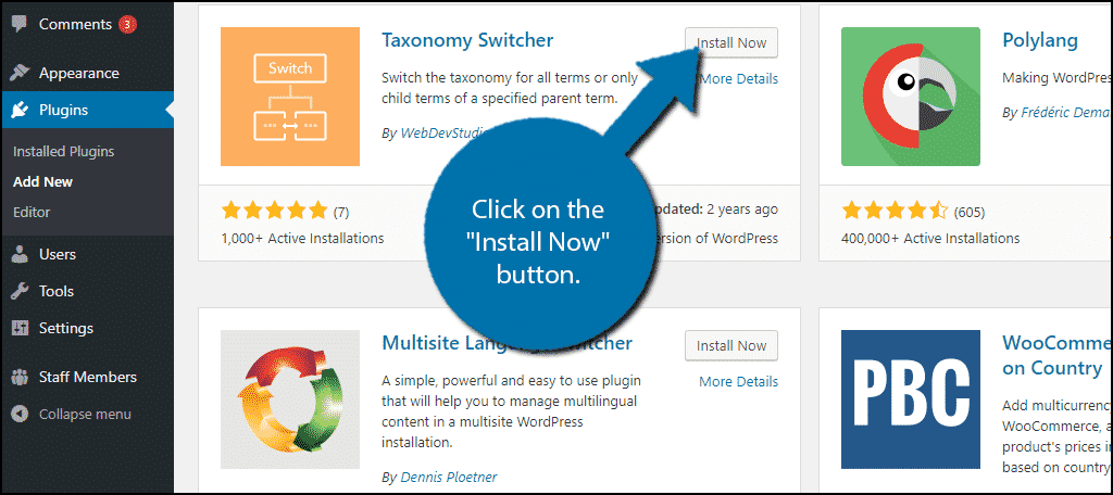 Click on the "Install Now" button.