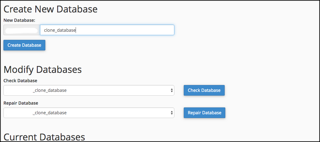 Create a database