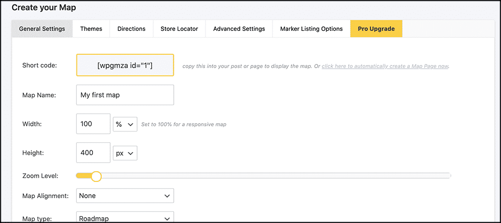 Create map section