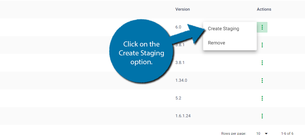 Create a staging to clone WordPress