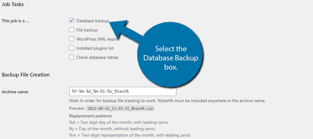 Database Backup