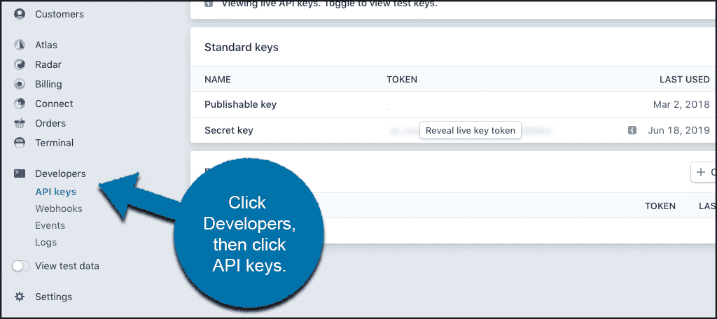 Stripe API keys