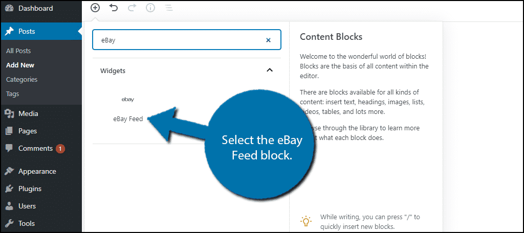 eBay Feed Block