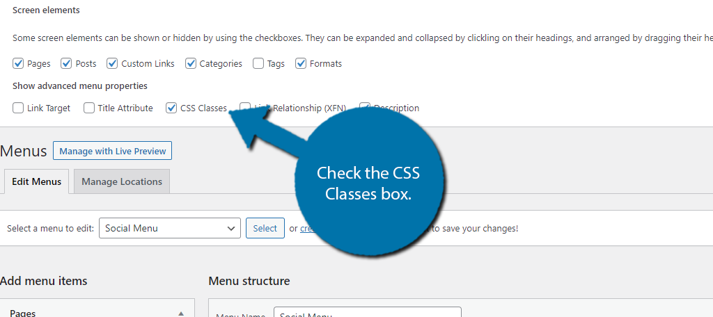 CSS Classes Box