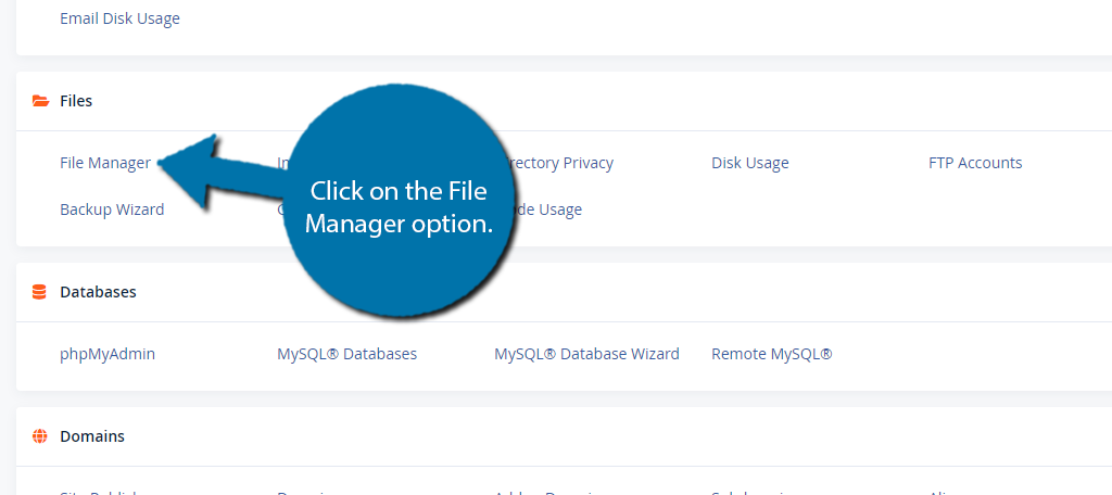 File Manager in cPanel