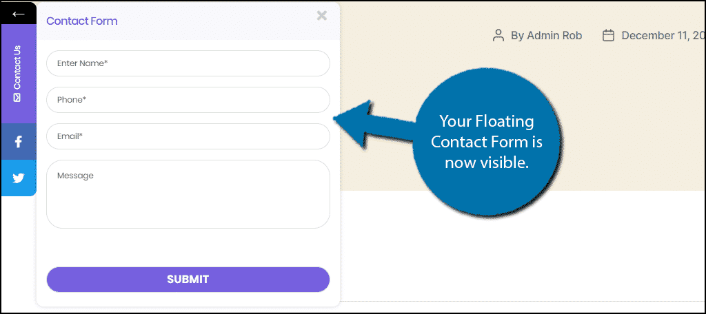 Floating Contact Form