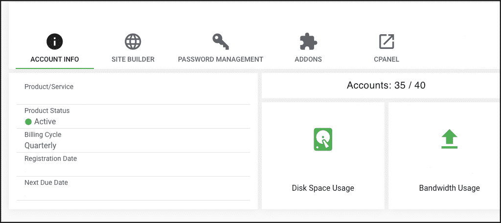 Hosting Account Details