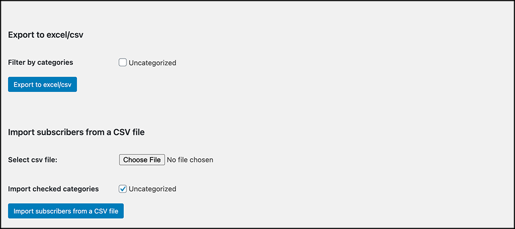 Import and export tools