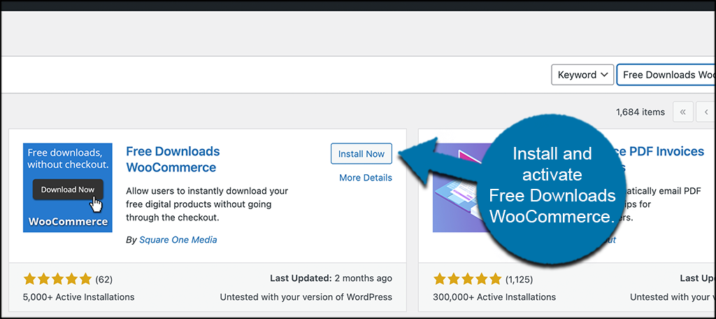 Install and activate the free download woocommerce  plugin