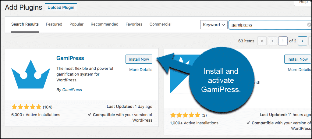 Install and activate GamiPress