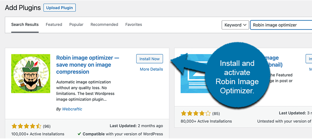 Install and activate Robin Image Optimizer