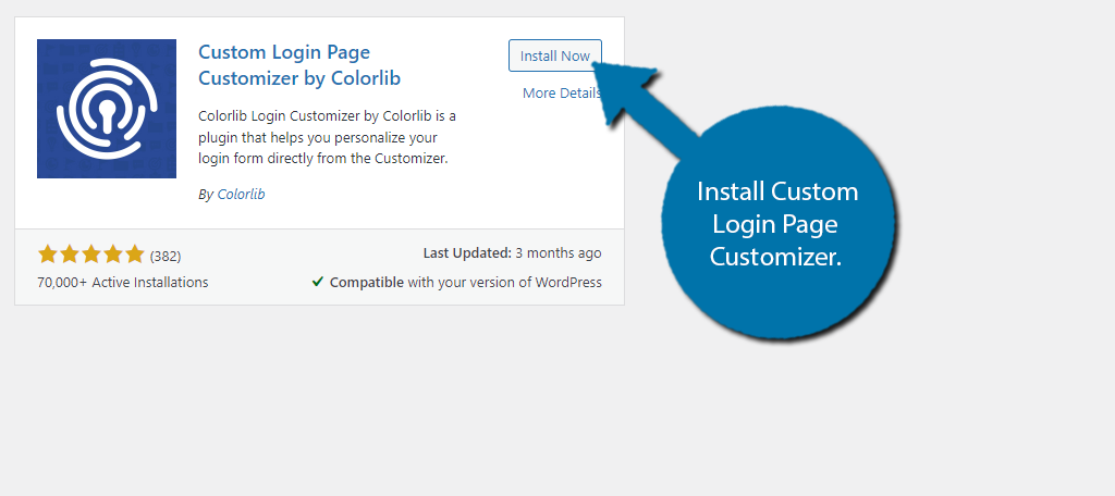 Install custom Login Page Customizer