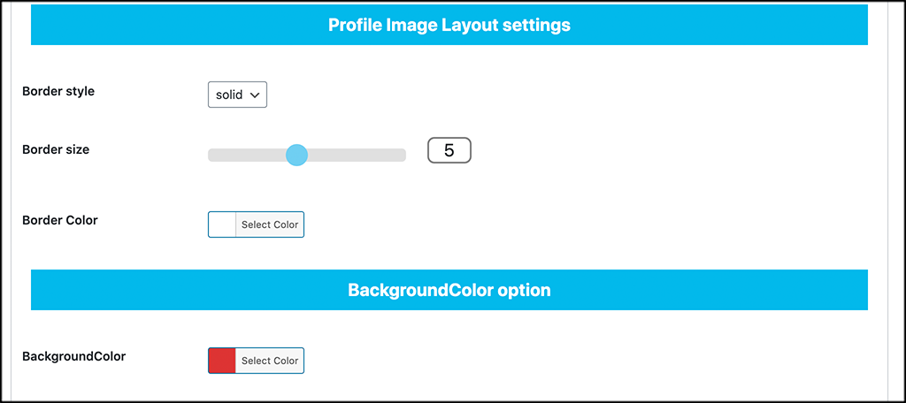 Layout color options