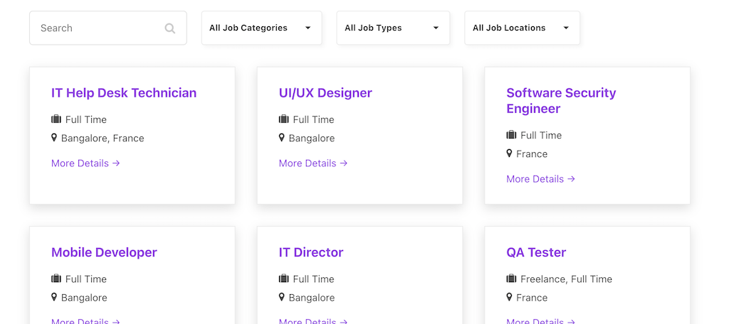 Live jobs page