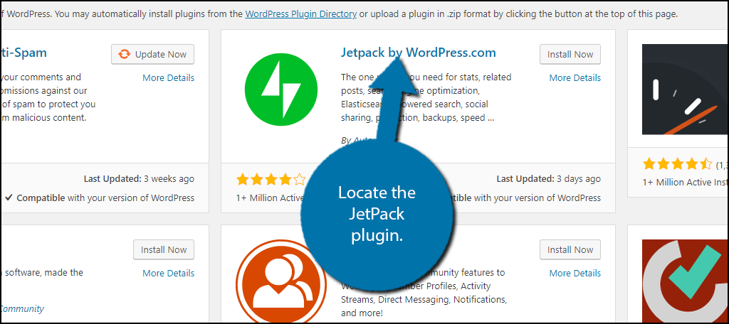 Locate the Jetpack plugin.