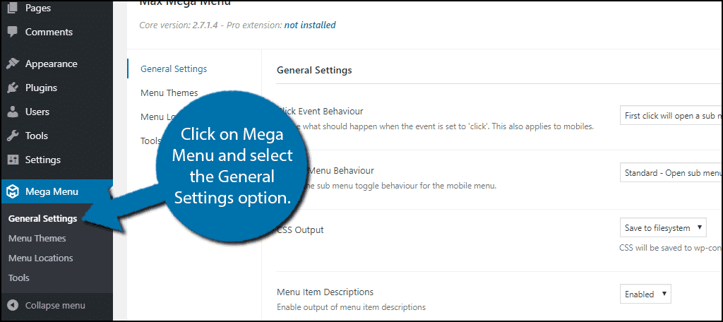 General settings