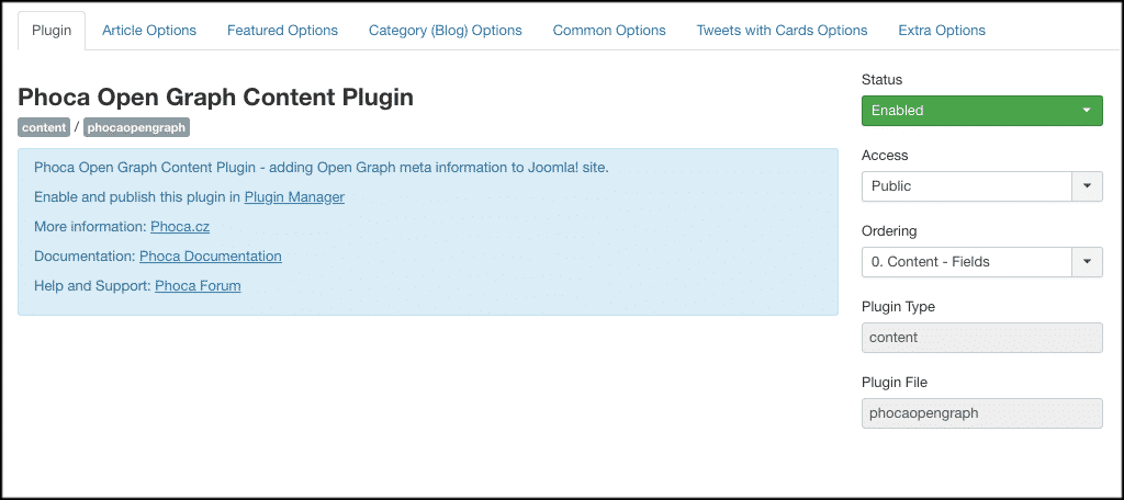 Plugin tab