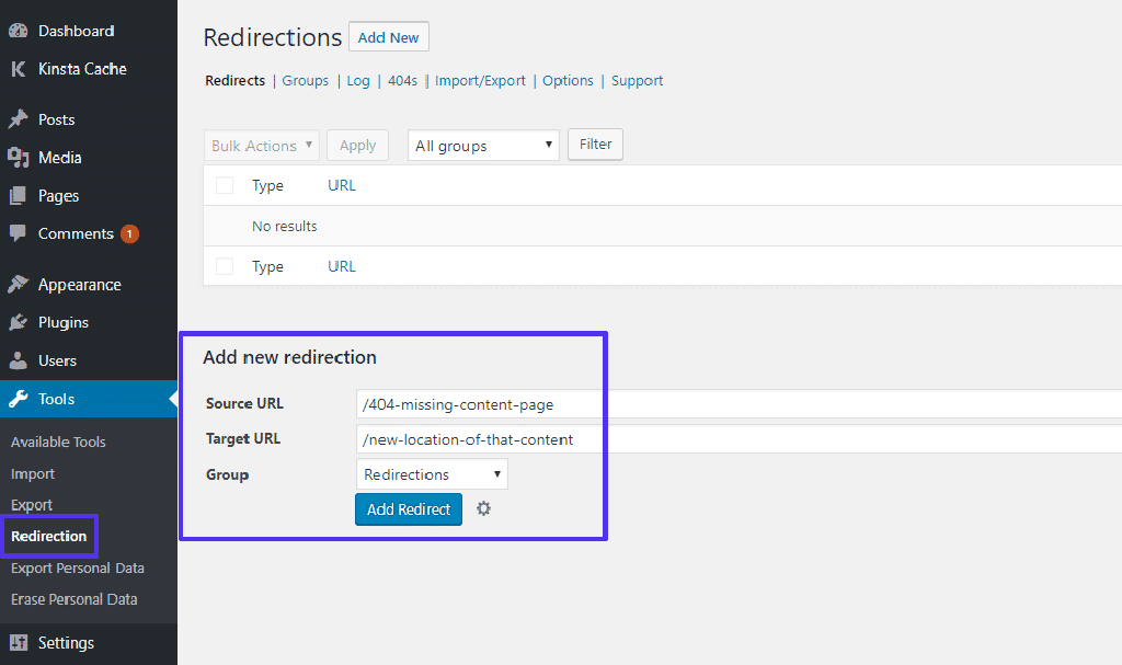 Redirection Plugin